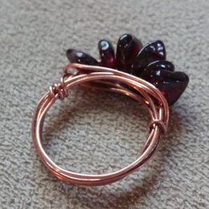 Garnet wire wrapped ring